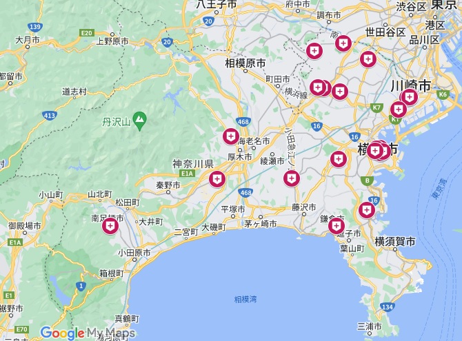 神奈川県性病診察マップ