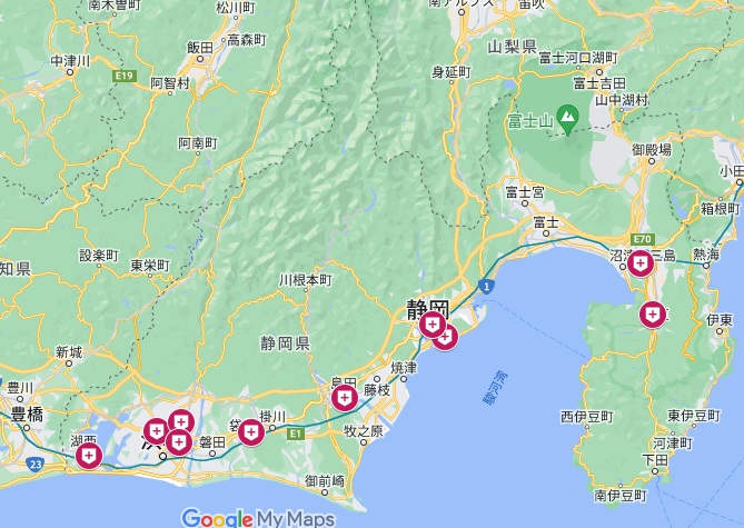 静岡県性病診察マップ